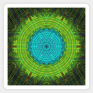 Weave Mandala Blue and Green Sticker